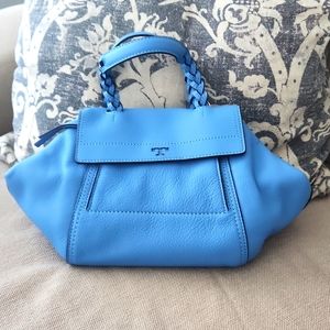 Tory Burch Small Blue Half Moon Satchel